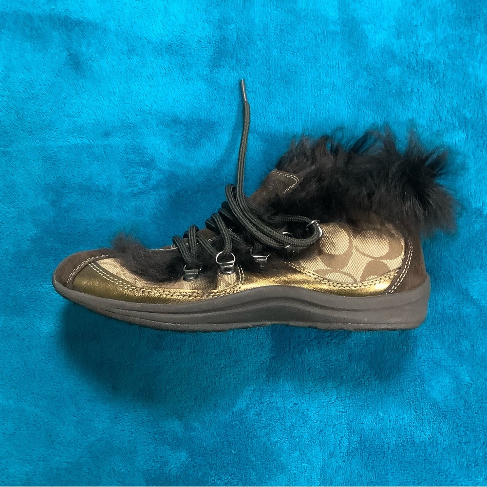 COACH Colette Vintage High Top Sneakers Short Boots - Picture 4 of 11